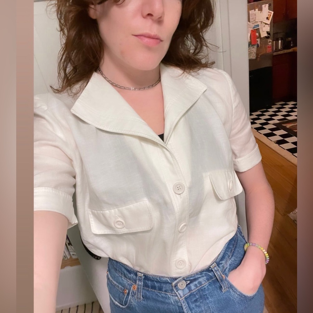 Vintage Linen Valentino Shirt size M